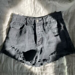 PacSun Grey Vintage High Rise Distressed & Frayed Cutoff Denim Jean Shorts  - 27